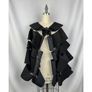 Comme Des Garcons Safety Pin Paneled Cape Black Size M